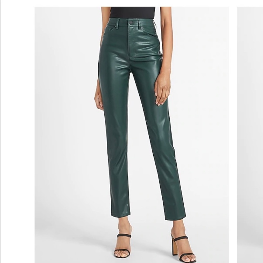 Express High Waisted Vegan Leather Slim An…